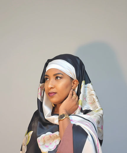 Foulard soie Aliyah - Noir