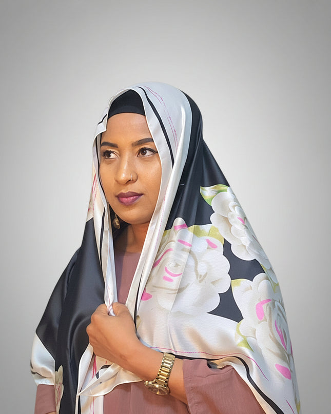 Foulard soie Aliyah - Noir