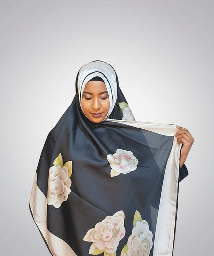 Foulard soie Aliyah - Noir