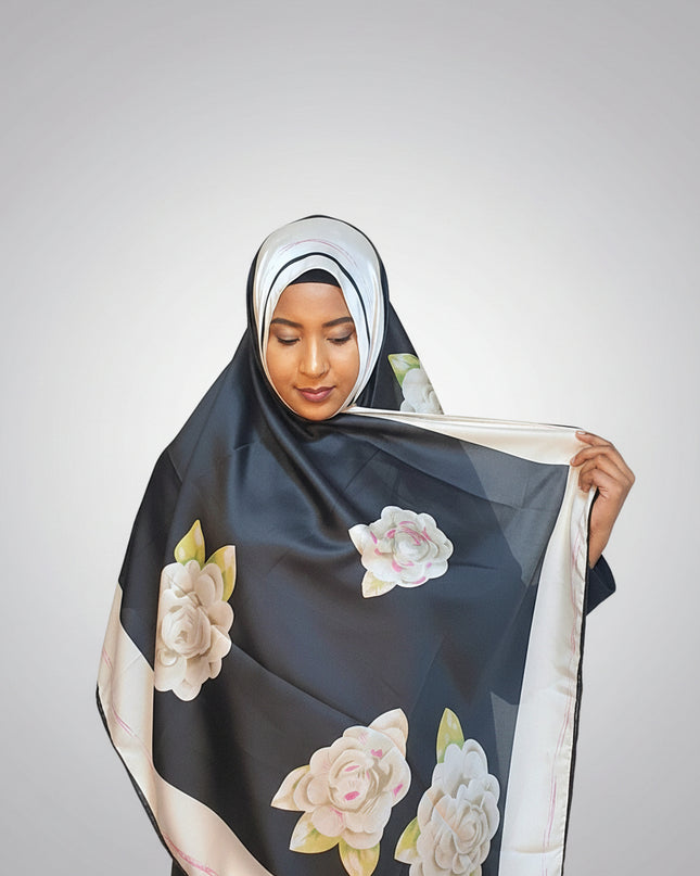 Foulard soie Aliyah - Noir