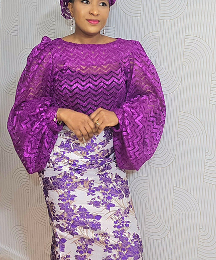 Ensemble brocart jupe - Violet