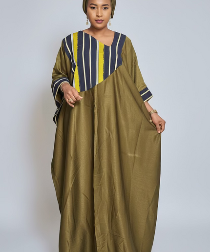 Robe fluide en crêpe aso oké - Vert