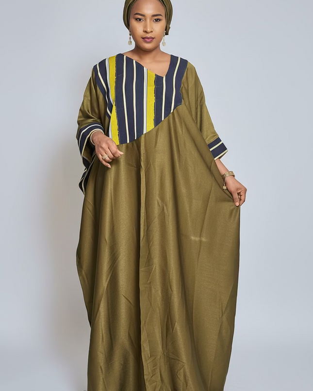 Robe fluide en crêpe aso oké - Vert
