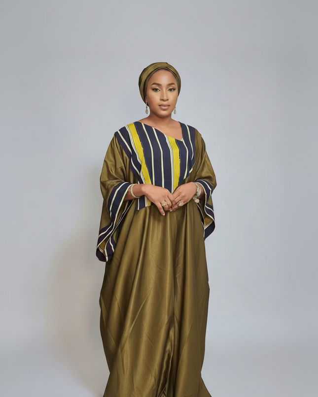 Robe fluide en crêpe aso oké - Vert