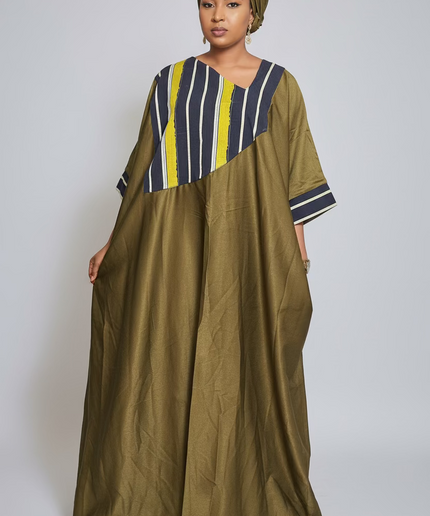 Robe fluide en crêpe aso oké - Vert