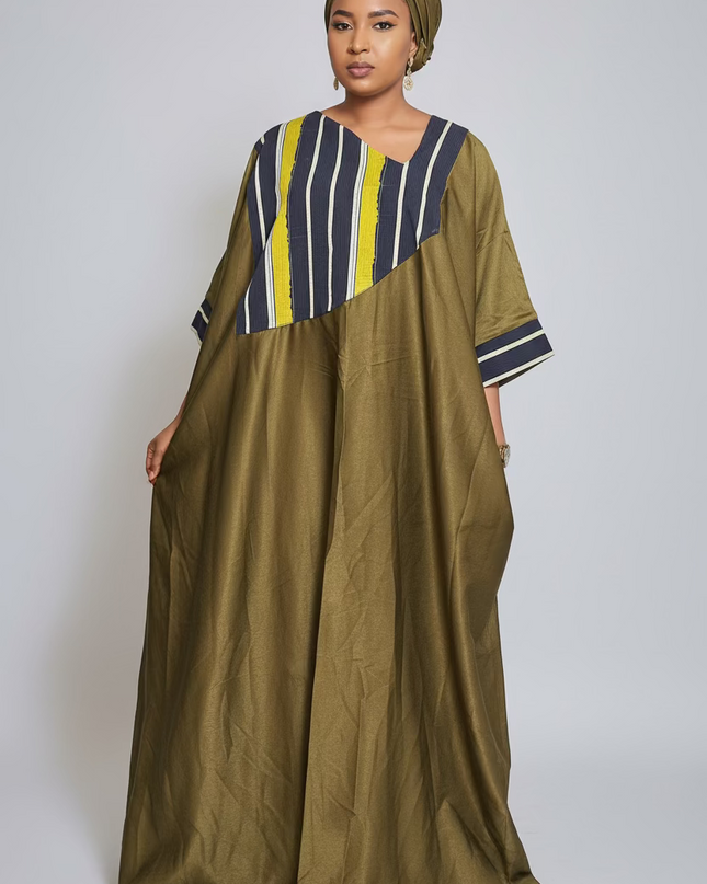 Robe fluide en crêpe aso oké - Vert