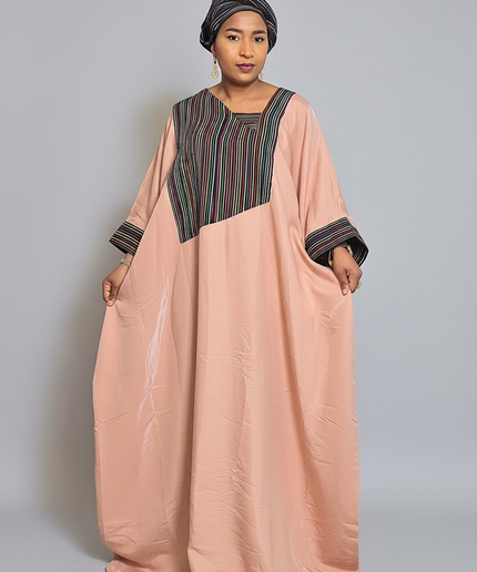 Abaya dubai double perlé - Noir