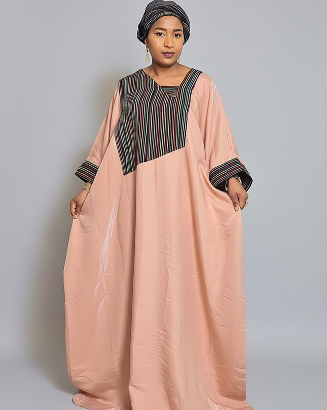 Abaya dubai double perlé - Noir