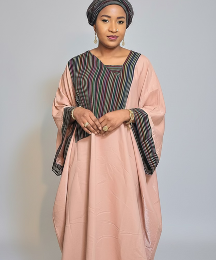 Abaya dubai double perlé - Noir