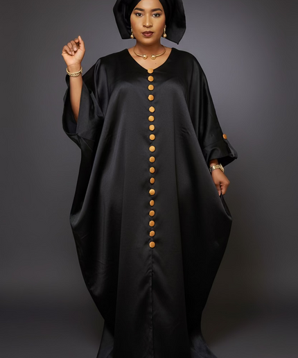Boubou mikado aux buttons - Noir
