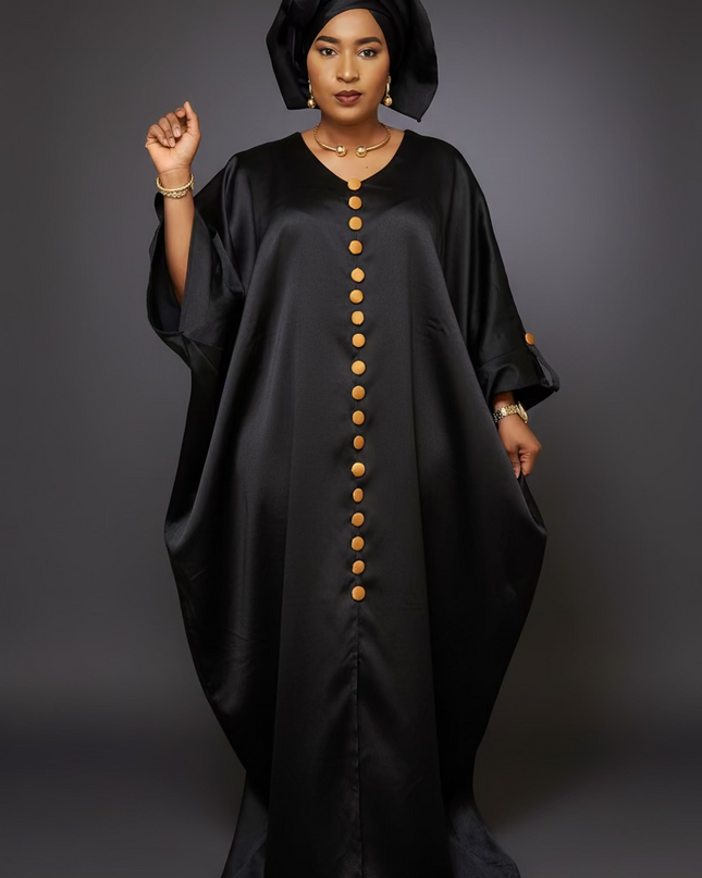 Boubou mikado aux buttons - Noir