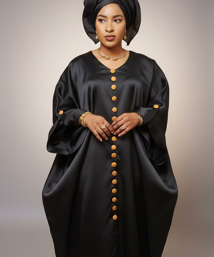 Boubou mikado aux buttons - Noir