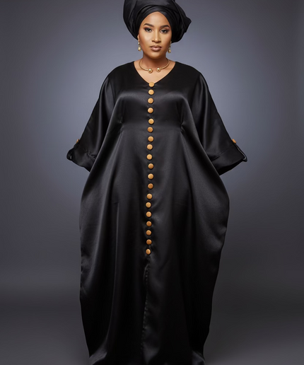 Boubou mikado aux buttons - Noir