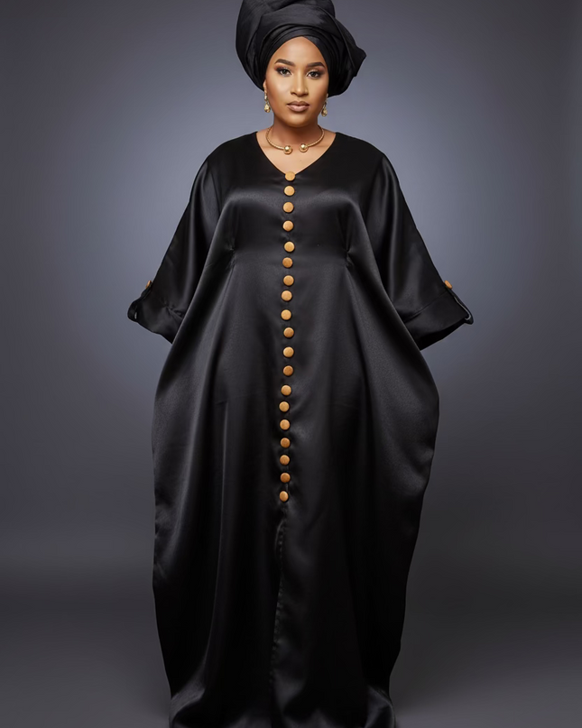 Boubou mikado aux buttons - Noir