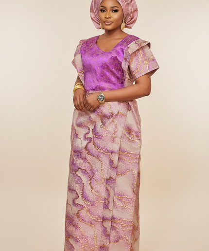 Robe brocart strassé - Violet