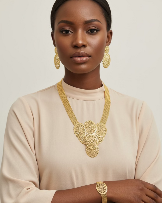 Parure amariah or plaqué 3pcs