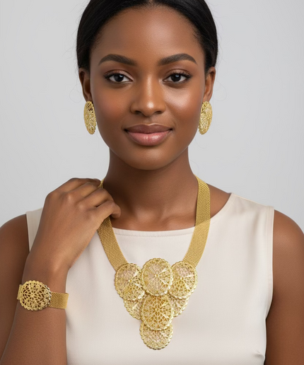 Parure amariah or plaqué 3pcs