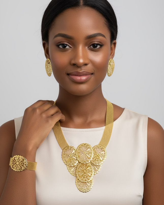 Parure amariah or plaqué 3pcs