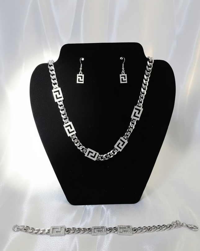 Parure argent plaqué choker