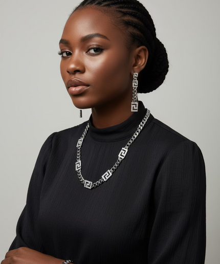 Parure argent plaqué choker