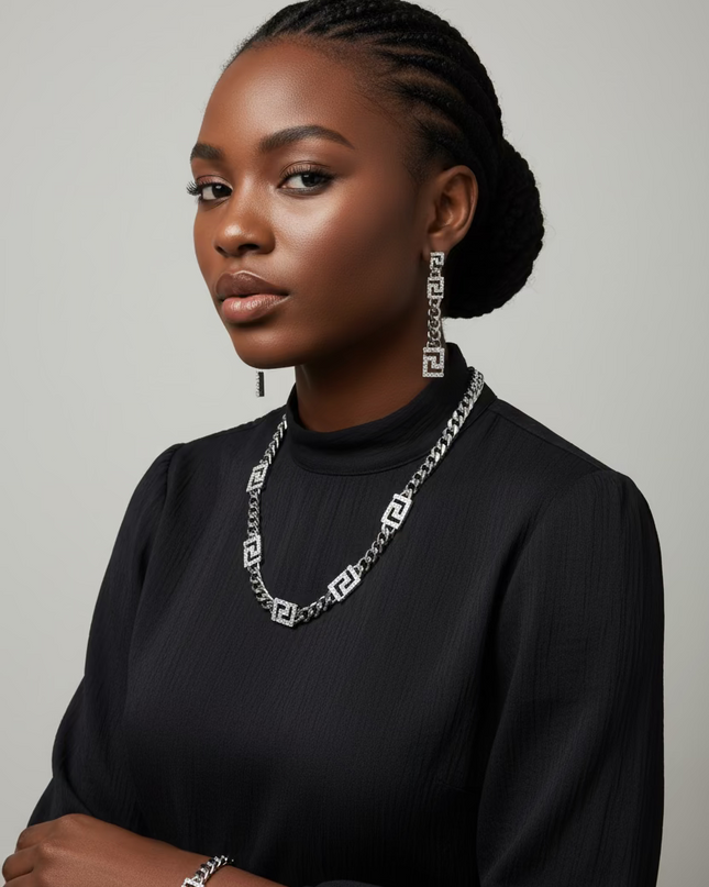 Parure argent plaqué choker