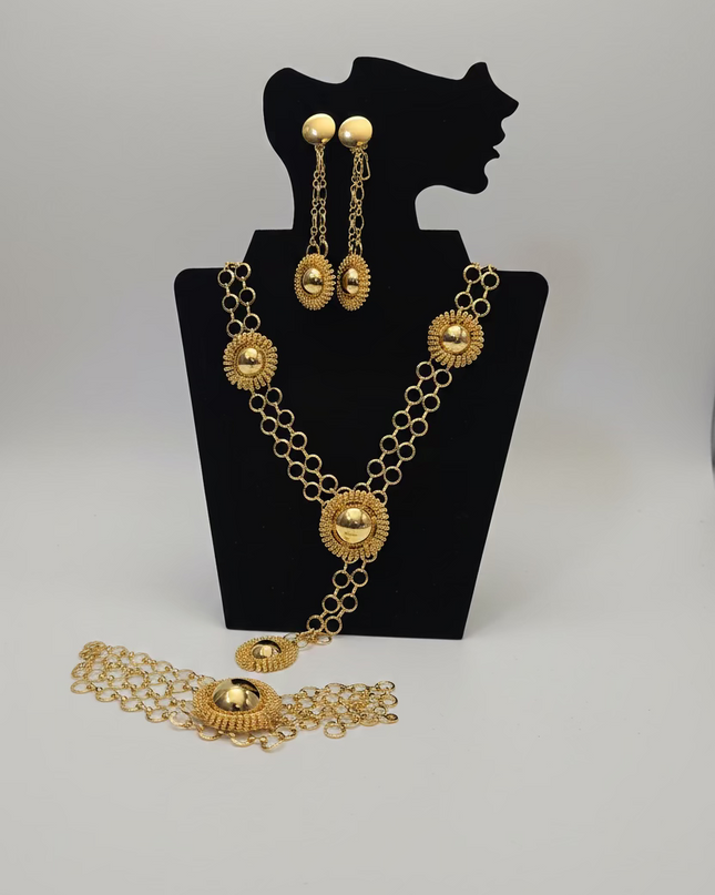 Parure lilia or plaqué 4pcs
