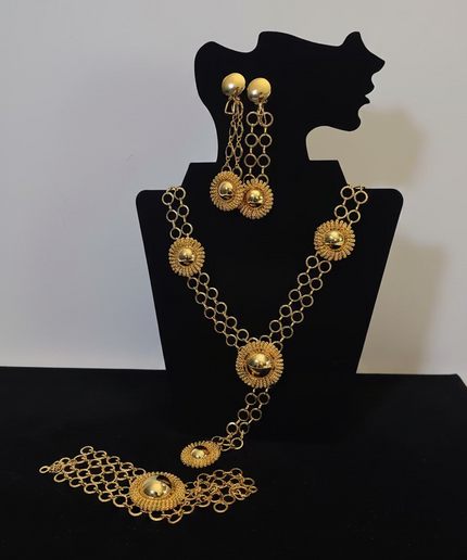 Parure lilia or plaqué 4pcs