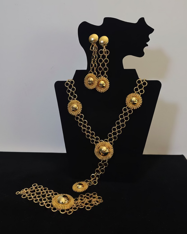 Parure lilia or plaqué 4pcs