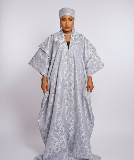 Boubou brocart dubai - Gris / silver