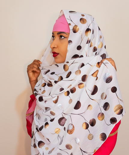 Foulard Nasma aux dots - Blanc