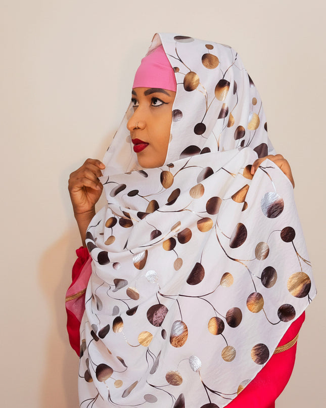 Foulard Nasma aux dots - Blanc