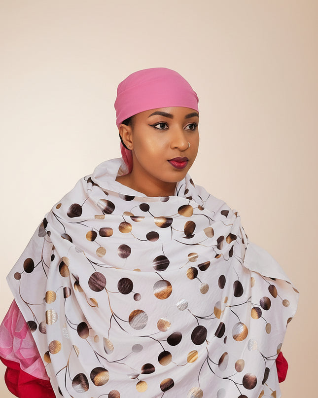 Foulard Nasma aux dots - Blanc