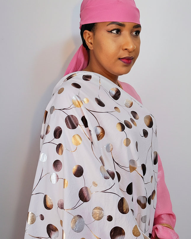 Foulard Nasma aux dots - Blanc