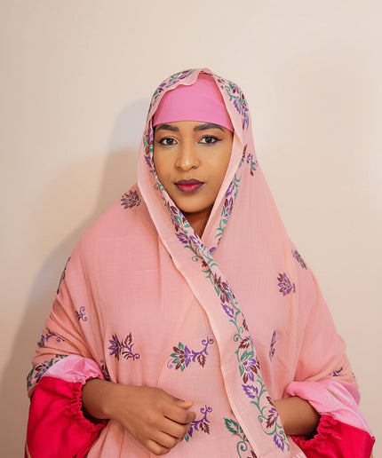Foulard Salia aux motifs - Baby pink
