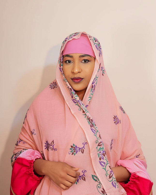 Foulard Salia aux motifs - Baby pink