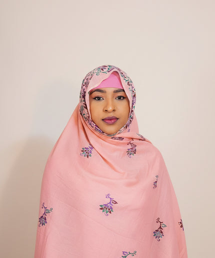 Foulard Salia aux motifs - Baby pink