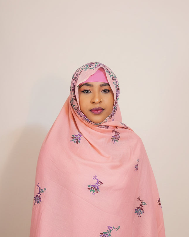 Foulard Salia aux motifs - Baby pink
