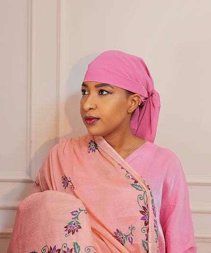 Foulard Salia aux motifs - Baby pink