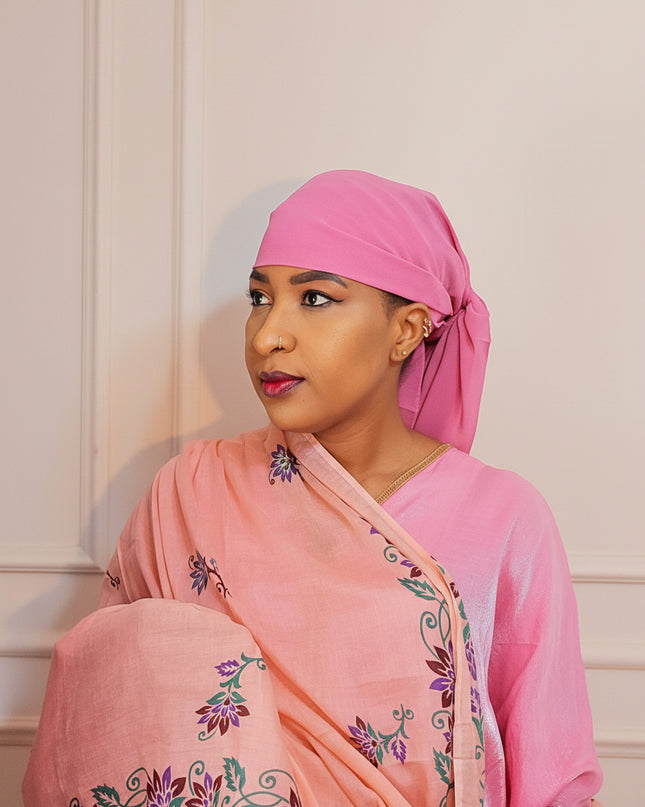 Foulard Salia aux motifs - Baby pink