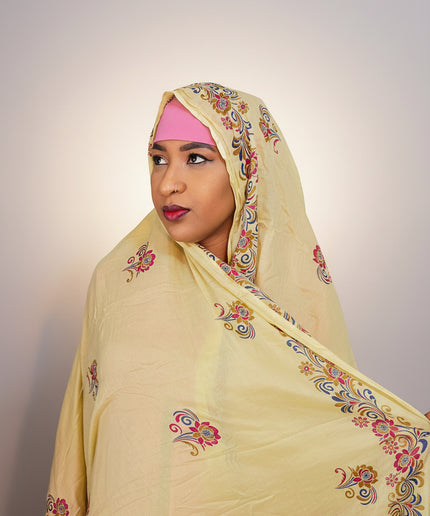 Foulard Salia aux motifs - Jaune