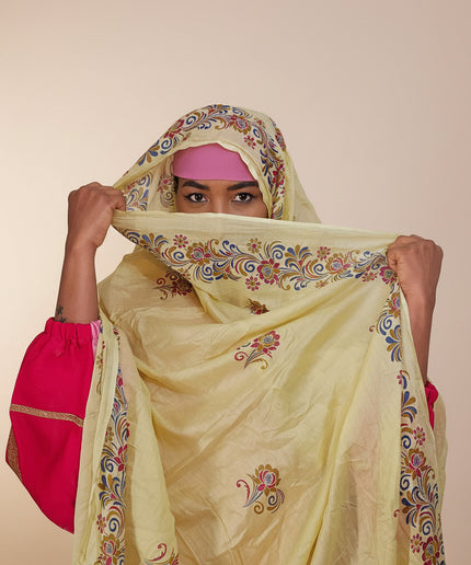 Foulard Salia aux motifs - Jaune