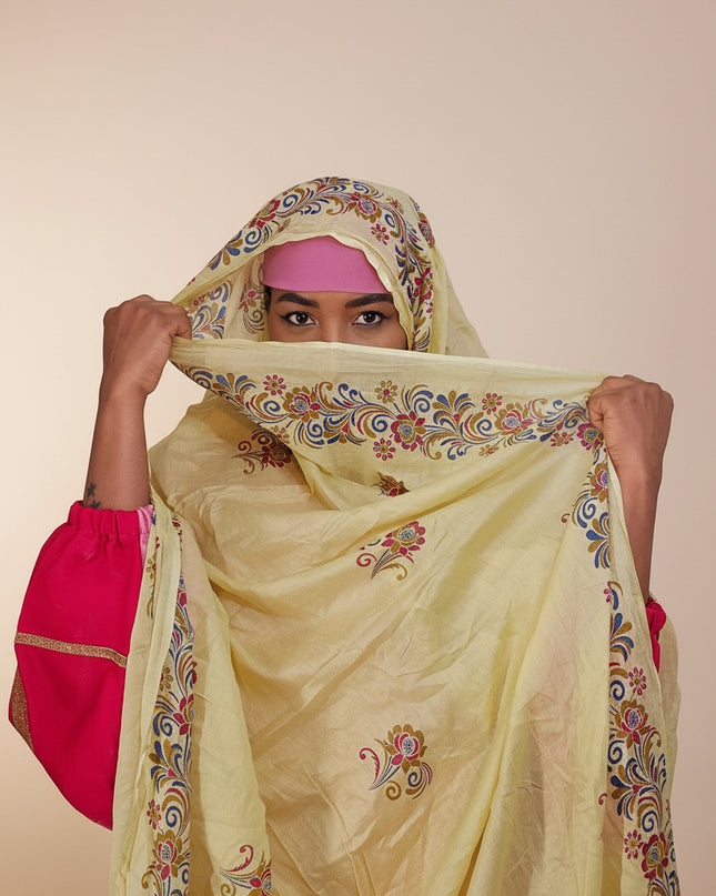 Foulard Salia aux motifs - Jaune