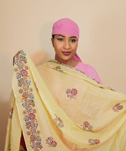 Foulard Salia aux motifs - Jaune