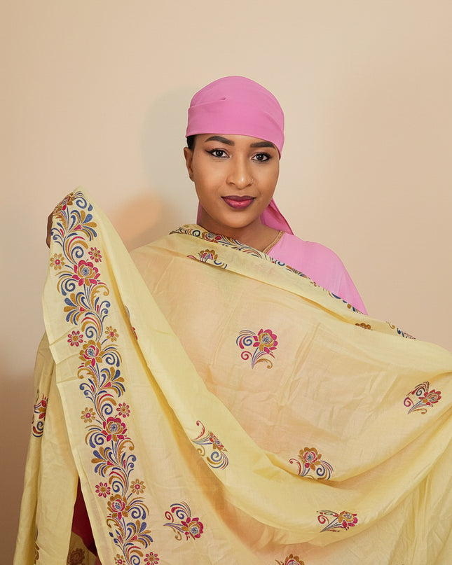 Foulard Salia aux motifs - Jaune