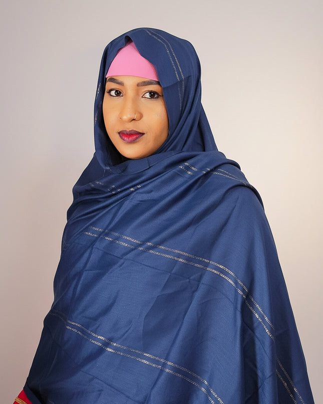 Foulard Reylia transparent - Bleu nuit