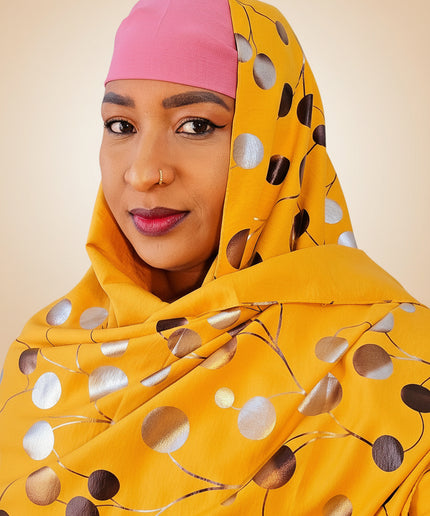 Foulard Nasma aux dots - Jaune