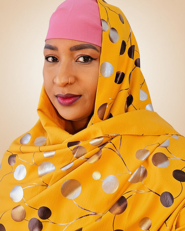 Foulard Nasma aux dots - Jaune