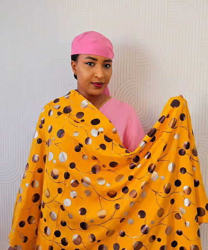 Foulard Nasma aux dots - Jaune