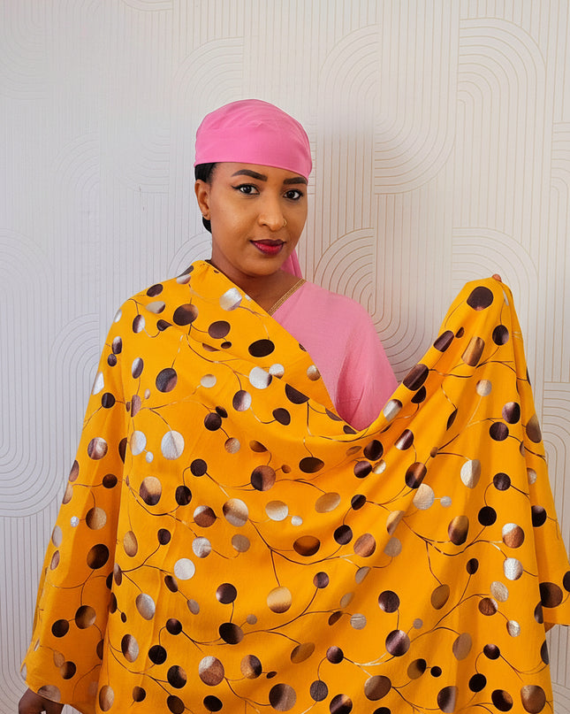 Foulard Nasma aux dots - Jaune