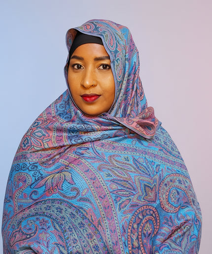 Pashmina - bleu/rose